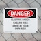 Signmission Electric Shock Hazard Risk Swim At Your Own Risk Danger Sign, Plastic, 10in W x 7in L, 2PK OS-2PACK-DS-P-710-L-2542 - alternate 2